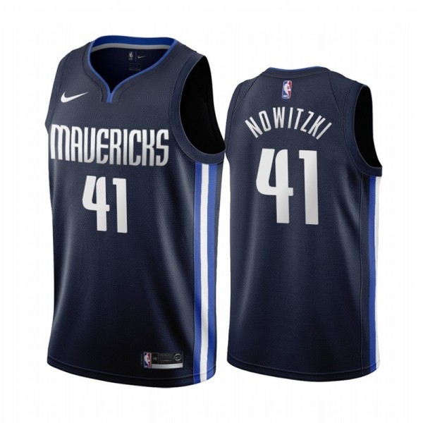 NBA Men Dallas Mavericks Dark Blue #41 NOWITZKI Jersey High Quality Name and Number Print