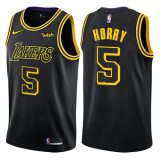 NBA Men Los Angeles Lakers Black #5 HORRY Round Neck Jersey High Quality Name and Number Print