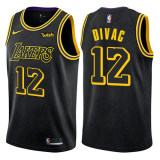 NBA Men Los Angeles Lakers Black #12 DIVAC Round Neck Jersey High Quality Name and Number Print