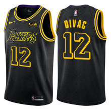 NBA Men Los Angeles Lakers Black #12 DIVAC Round Neck Jersey High Quality Name and Number Print