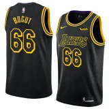 NBA Men Los Angeles Lakers Black #66 BOGUT Round Neck Jersey High Quality Name and Number Print