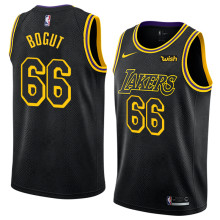 NBA Men Los Angeles Lakers Black #66 BOGUT Round Neck Jersey High Quality Name and Number Print