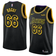 NBA Men Los Angeles Lakers Black #66 BOGUT Round Neck Jersey High Quality Name and Number Print