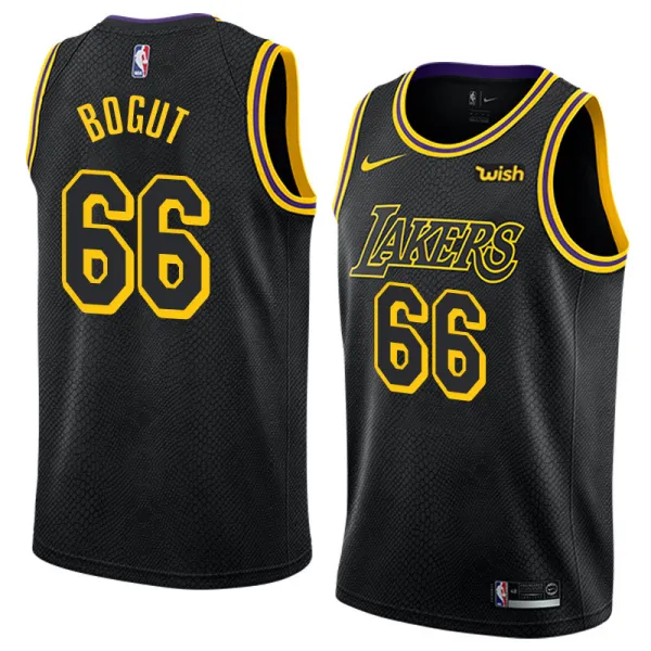 NBA Men Los Angeles Lakers Black #66 BOGUT Round Neck Jersey High Quality Name and Number Print