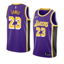 NBA Men Los Angeles Lakers Retro Purple #23 JAMES Round Neck Jersey High Quality Name and Number Print