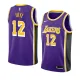 NBA Men Los Angeles Lakers Retro Purple #12 FRYE Round Neck Jersey High Quality Name and Number Print