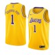 NBA Men Los Angeles Lakers Retro Yellow Round Neck #1 CALD WELL-POPE Jersey High Quality Name and Number Print