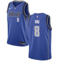 NBA Men Dallas Mavericks Blue #8 DING Jersey High Quality Name and Number Print