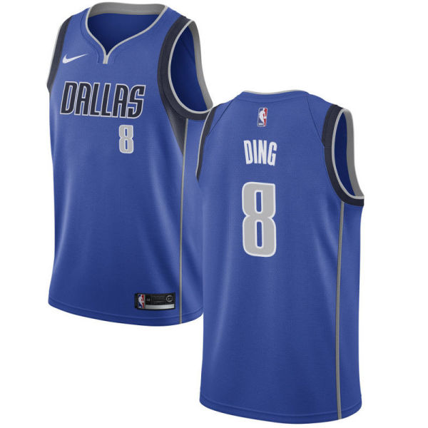 NBA Men Dallas Mavericks Blue #8 DING Jersey High Quality Name and Number Print