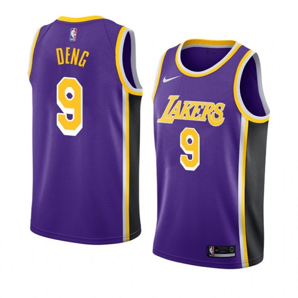 NBA Men Los Angeles Lakers Retro Purple #9 DENG Round Neck Jersey High Quality Name and Number Print