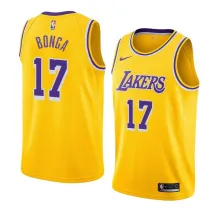 NBA Men Los Angeles Lakers Retro Yellow Round Neck #17 BONGA Jersey High Quality Name and Number Print