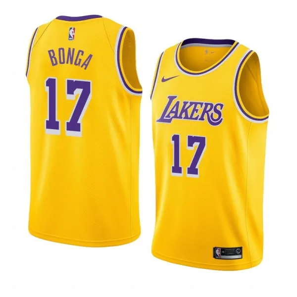 NBA Men Los Angeles Lakers Retro Yellow Round Neck #17 BONGA Jersey High Quality Name and Number Print