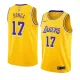 NBA Men Los Angeles Lakers Retro Yellow Round Neck #17 BONGA Jersey High Quality Name and Number Print