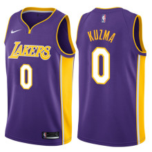 NBA Men Los Angeles Lakers Purple 0 KUZMA V-neck Jersey High Quality Name and Number Print