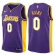 NBA Men Los Angeles Lakers Purple 0 KUZMA V-neck Jersey High Quality Name and Number Print