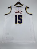 NBA Men Denver Nuggets White #15 JOKIC Jersey High Quality Name and Number Print
