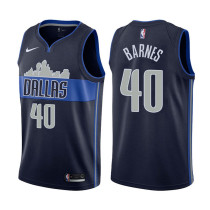 NBA Men Dallas Mavericks Dark Blue with Snow Mountain #40 BARNES Jersey High Quality Name and Number Print