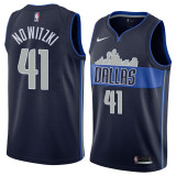 NBA Men Dallas Mavericks Dark Blue with Snow Mountain #41 NOWITZKI Jersey High Quality Name and Number Print