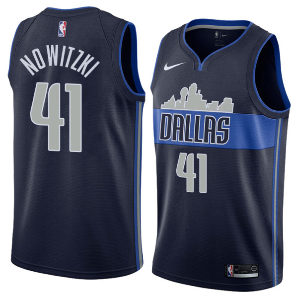 NBA Men Dallas Mavericks Dark Blue with Snow Mountain #41 NOWITZKI Jersey High Quality Name and Number Print
