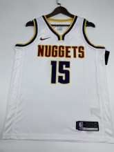NBA Men Denver Nuggets White #15 JOKIC Jersey High Quality Name and Number Print