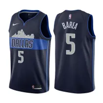 NBA Men Dallas Mavericks Dark Blue with Snow Mountain #5 BAREA Jersey High Quality Name and Number Print