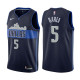 NBA Men Dallas Mavericks Dark Blue with Snow Mountain #5 BAREA Jersey High Quality Name and Number Print