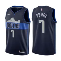 NBA Men Dallas Mavericks Dark Blue with Snow Mountain #7 POWELL Jersey High Quality Name and Number Print