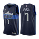 NBA Men Dallas Mavericks Dark Blue with Snow Mountain #7 POWELL Jersey High Quality Name and Number Print