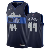 NBA Men Dallas Mavericks Dark Blue with Snow Mountain #44 JACKSON Jersey High Quality Name and Number Print