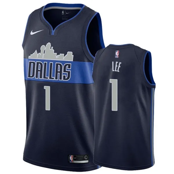 NBA Men Dallas Mavericks Dark Blue with Snow Mountain #1 LEE Jersey High Quality Name and Number Print