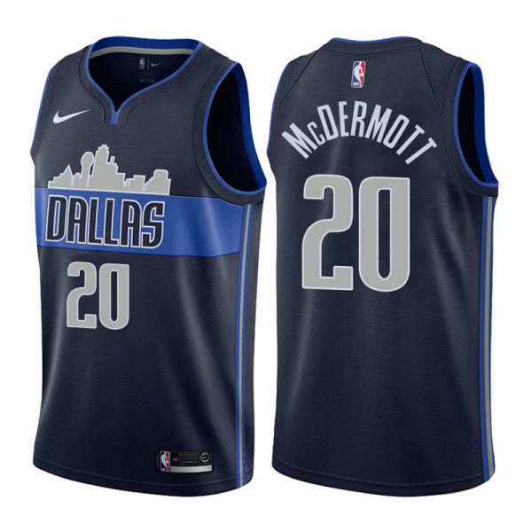 NBA Men Dallas Mavericks Dark Blue with Snow Mountain #20 McDERMOTT Jersey High Quality Name and Number Print
