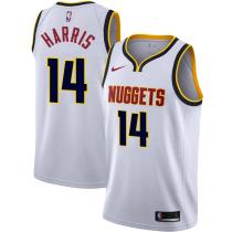 NBA Men Denver Nuggets White #14 HARRIS Jersey High Quality Name and Number Print