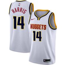 NBA Men Denver Nuggets White #14 HARRIS Jersey High Quality Name and Number Print