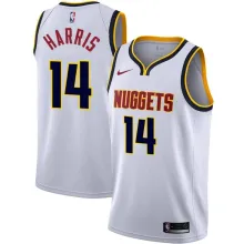 NBA Men Denver Nuggets White #14 HARRIS Jersey High Quality Name and Number Print