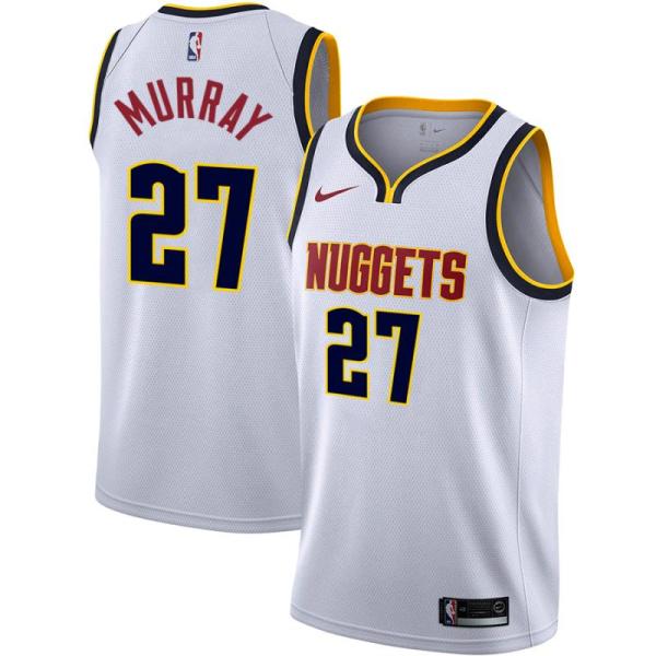 NBA Men Denver Nuggets White #27 MURRAY Jersey High Quality Name and Number Print