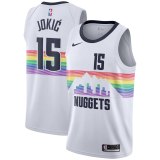 NBA Men Denver Nuggets White City #15 JOKIC Jersey High Quality Name and Number Print