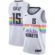 NBA Men Denver Nuggets White City #15 JOKIC Jersey High Quality Name and Number Print
