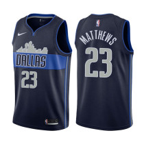 NBA Men Dallas Mavericks Dark Blue with Snow Mountain #23 MATTHEWS Jersey High Quality Name and Number Print