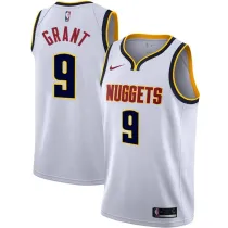 NBA Men Denver Nuggets White #9 GRANT Jersey High Quality Name and Number Print