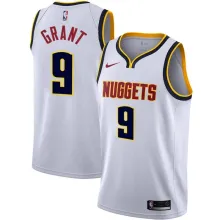 NBA Men Denver Nuggets White #9 GRANT Jersey High Quality Name and Number Print