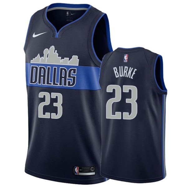 NBA Men Dallas Mavericks Dark Blue with Snow Mountain #23 BURKE Jersey High Quality Name and Number Print