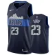 NBA Men Dallas Mavericks Dark Blue with Snow Mountain #23 BURKE Jersey High Quality Name and Number Print