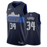 NBA Men Dallas Mavericks Dark Blue with Snow Mountain #34 HARRIS Jersey High Quality Name and Number Print