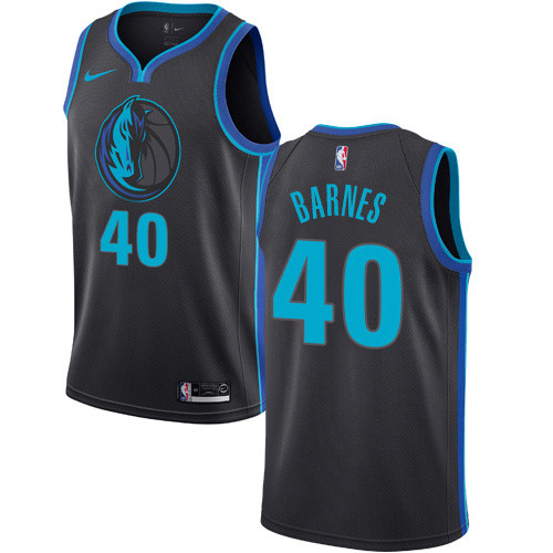 NBA Men Dallas Mavericks Black #40 BARNES Jersey High Quality Name and Number Print