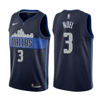 NBA Men Dallas Mavericks Dark Blue with Snow Mountain #3 NOEL Jersey High Quality Name and Number Print