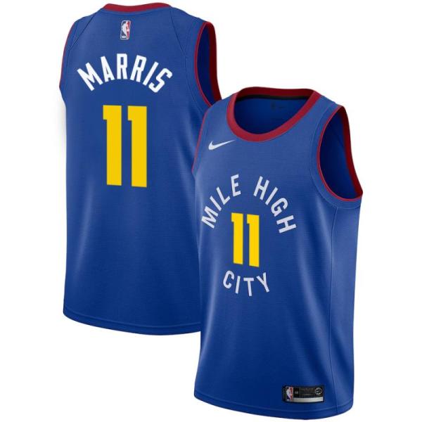 NBA Men Denver Nuggets Blue City #11 MARRIS Jersey High Quality Name and Number Print