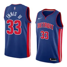 NBA Men Detroit Pistons Blue #33 ENNIS Jersey High Quality Name and Number Print