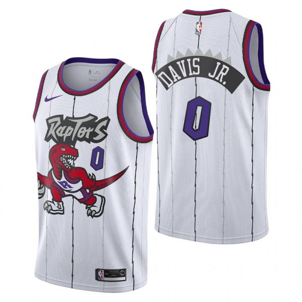 NBA Men Toronto Raptors Classical White #0 DAVIS JR. Jersey with Drangon High Quality Name and Number Print