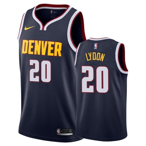 NBA Men Denver Nuggets Dark Blue #20 LYDON Jersey High Quality Name and Number Print