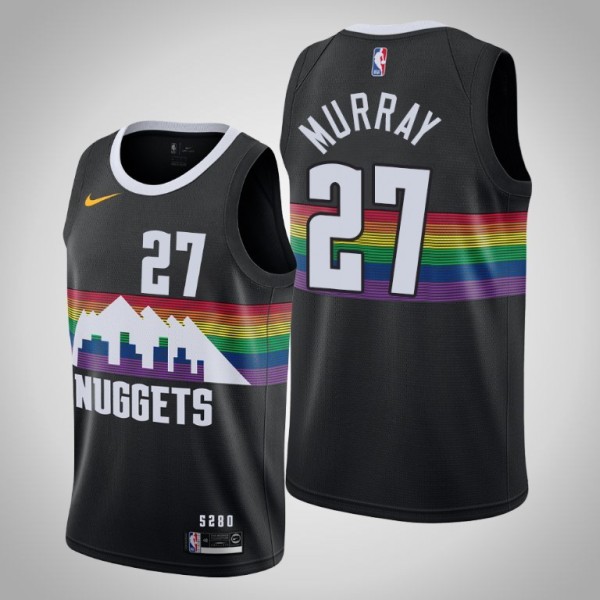 NBA Men Denver Nuggets Black City #27 MURRAY Jersey High Quality Name and Number Print